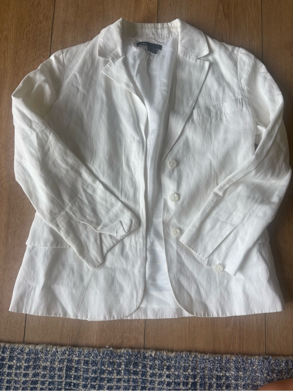 Vince White Women's Linen-Blend Blazer Jacket